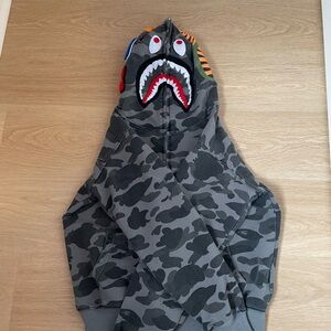 Bape Gray Camo Shark hoodie